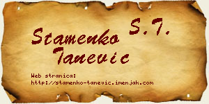 Stamenko Tanević vizit kartica